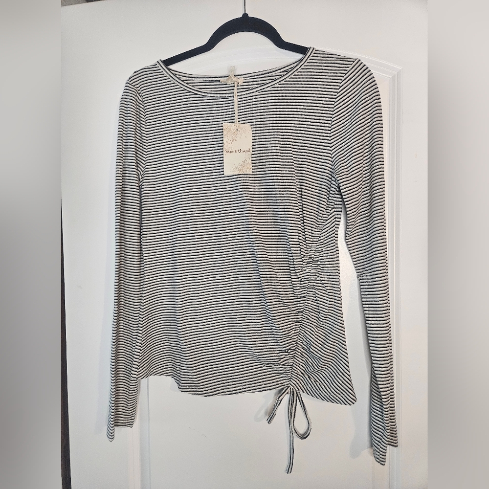 Hem & Thread Monochrome Striped Top